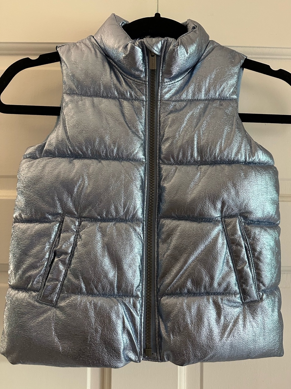 Kids Puffy Vest Metallic Blue Old Navy 4T - Picture 2 of 6
